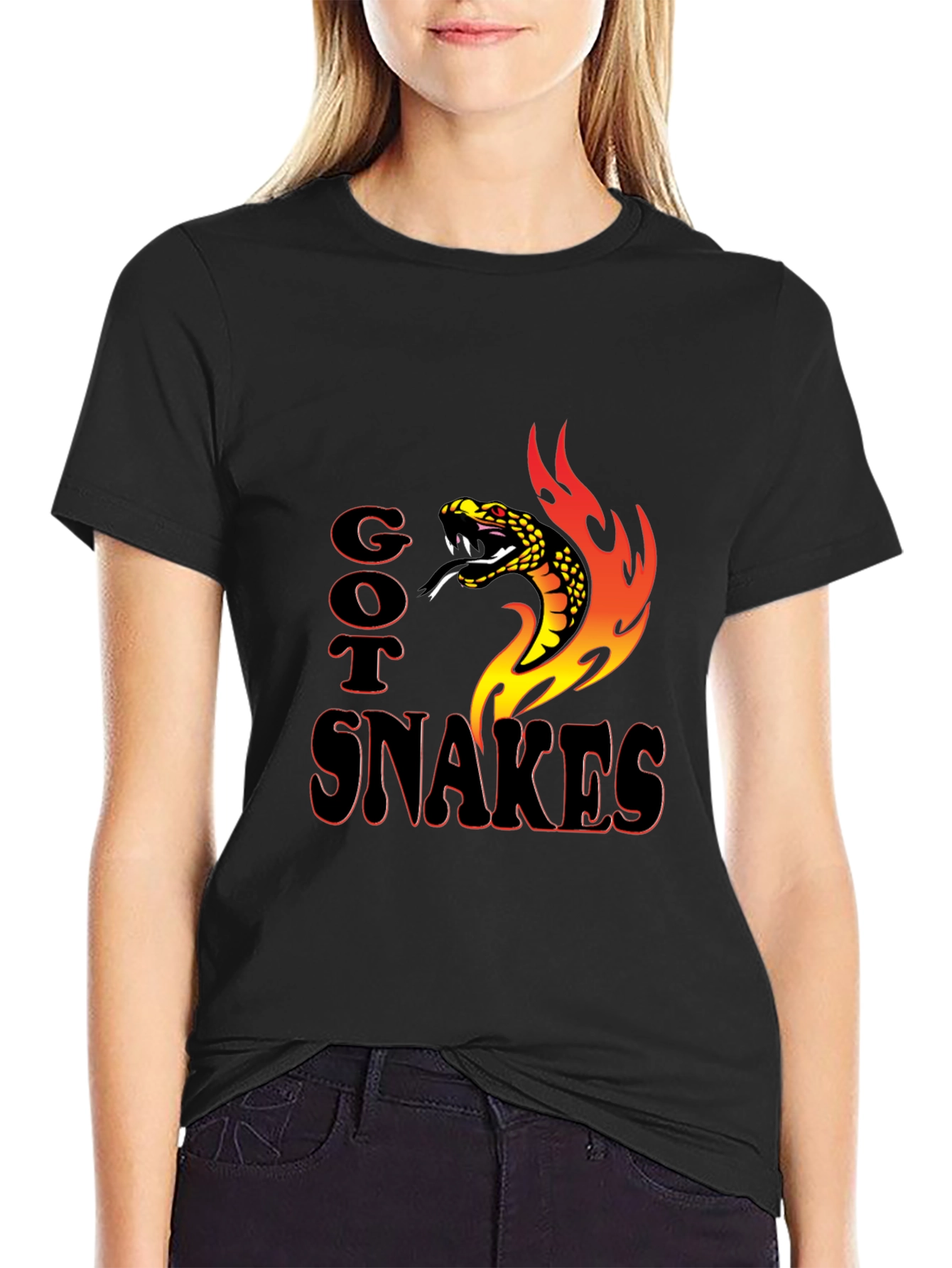 Got Snakes T-Shirt Snake & Flames Graphic