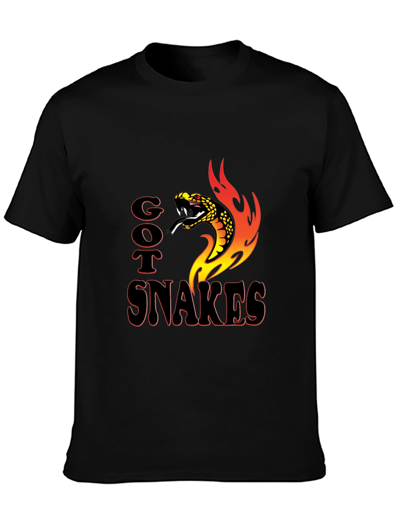 Got Snakes T-Shirt Snake & Flames Graphic
