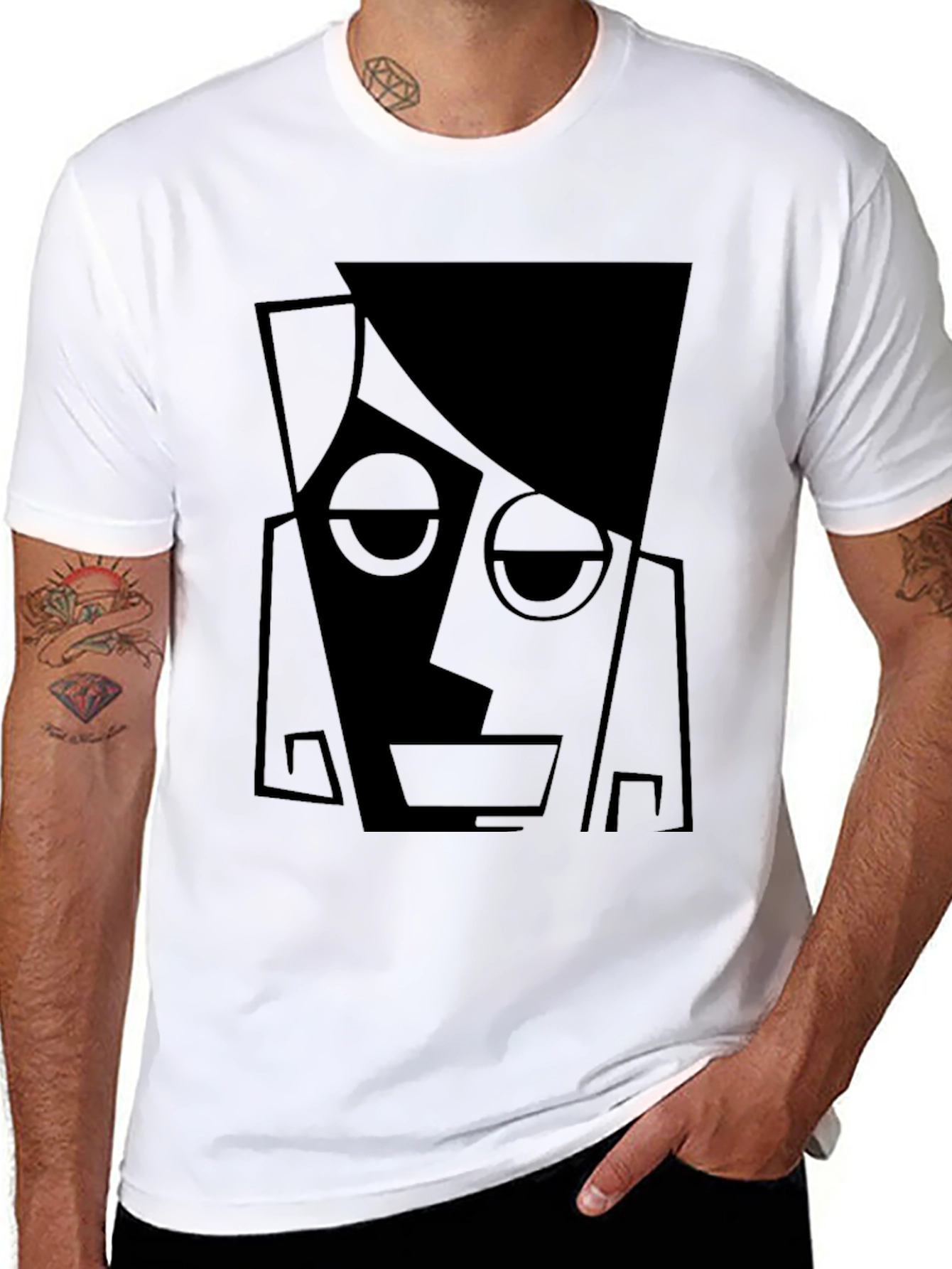 Abstract Portrait Black T-Shirt