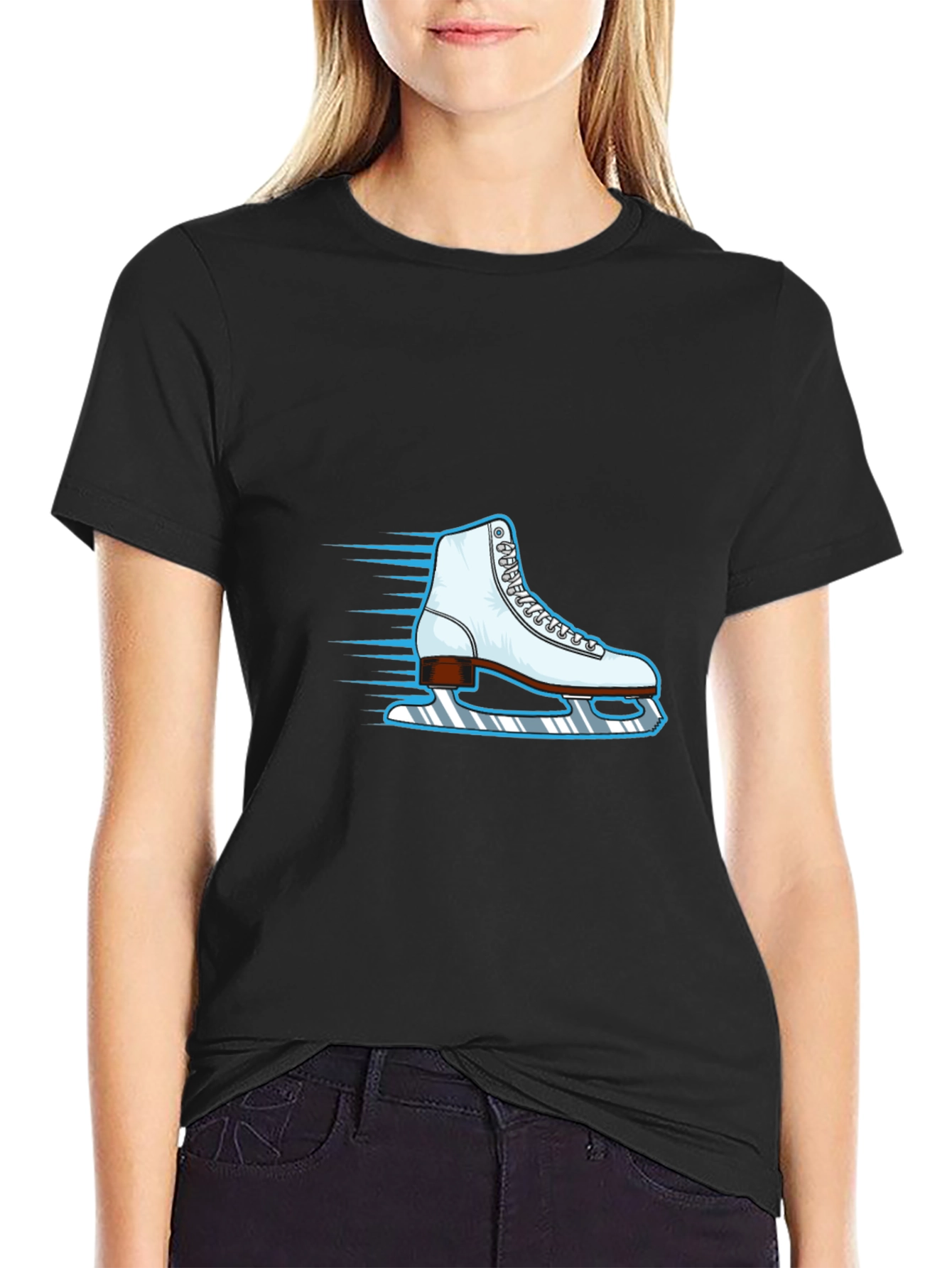 Ice Skate Graphic Black Tee