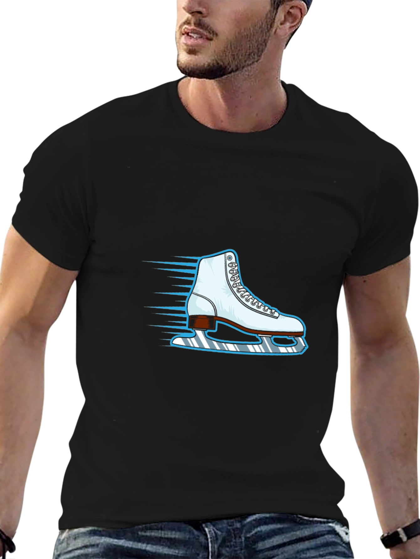 Ice Skate Graphic Black Tee