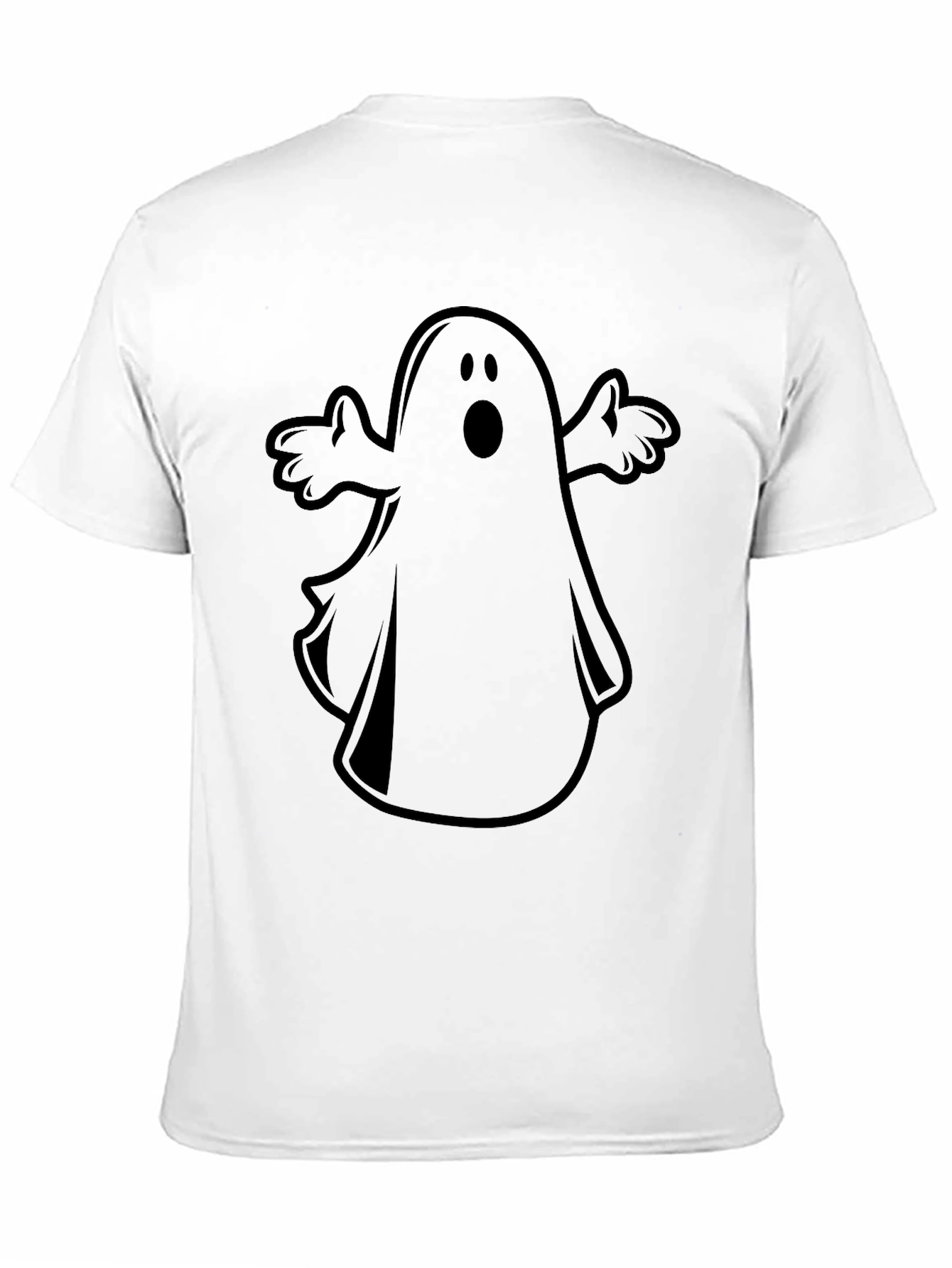 Spooky Ghost Graphic Tee - Black Halloween Shirt