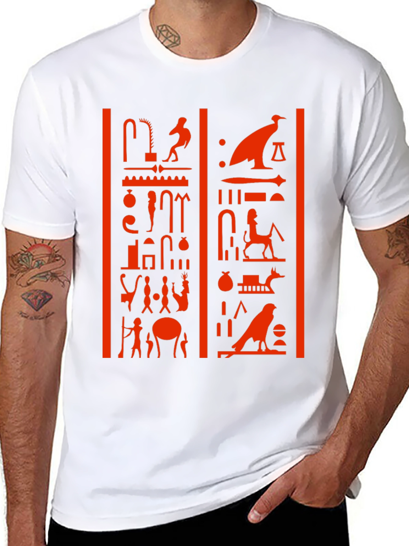 Egyptian Hieroglyphics Graphic Tee - Black