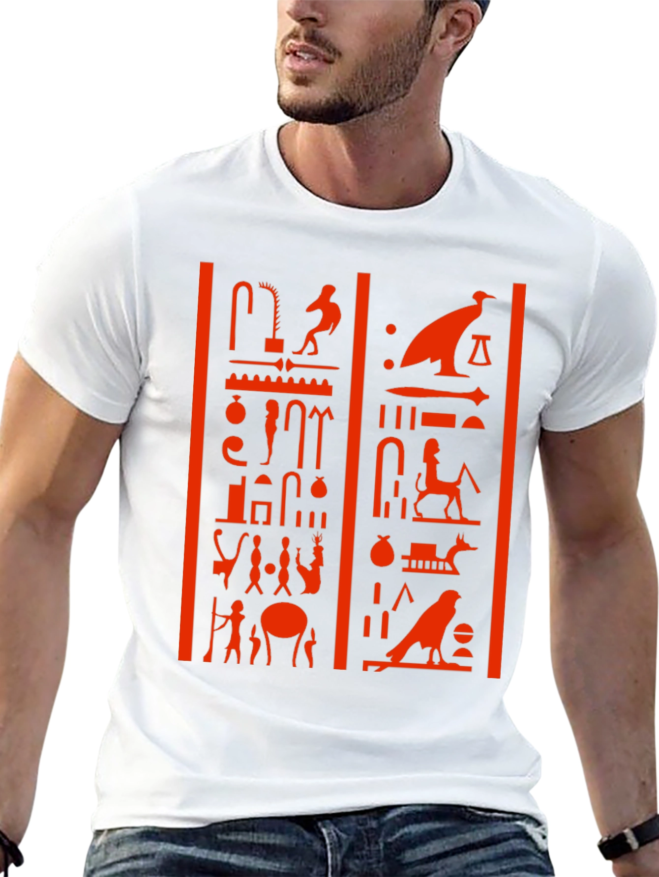 Egyptian Hieroglyphics Graphic Tee - Black