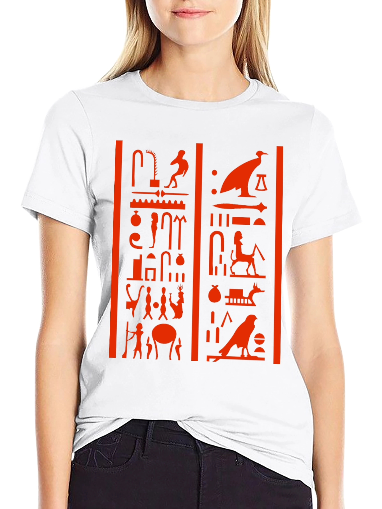 Egyptian Hieroglyphics Graphic Tee - Black