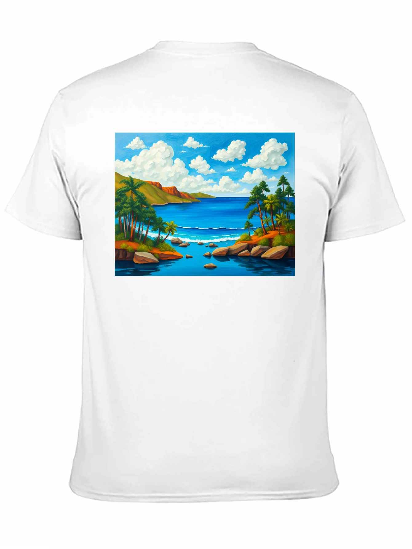 Tropical Beach T-Shirt - Black