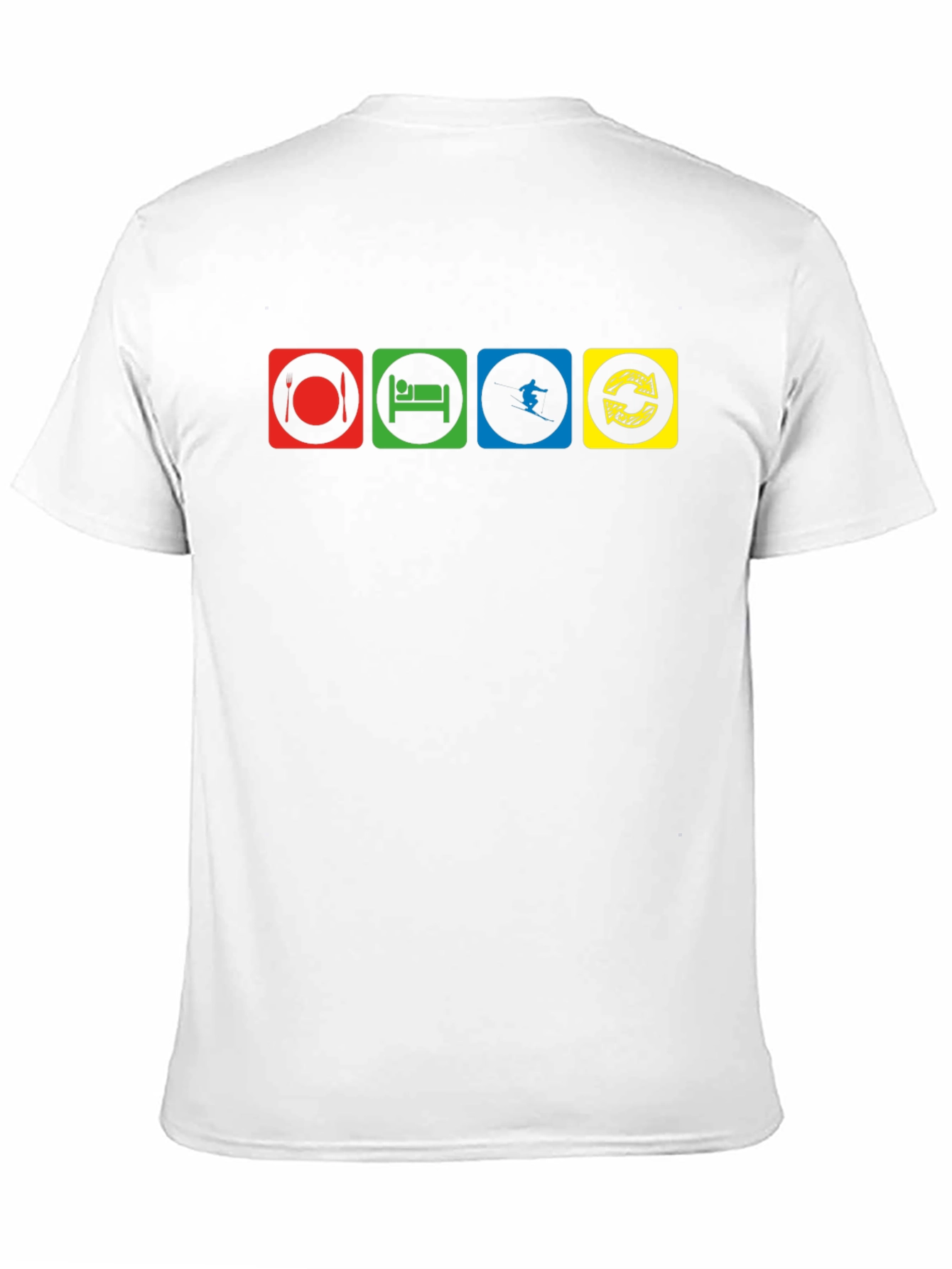 Eat Sleep Ski Repeat Black T-Shirt