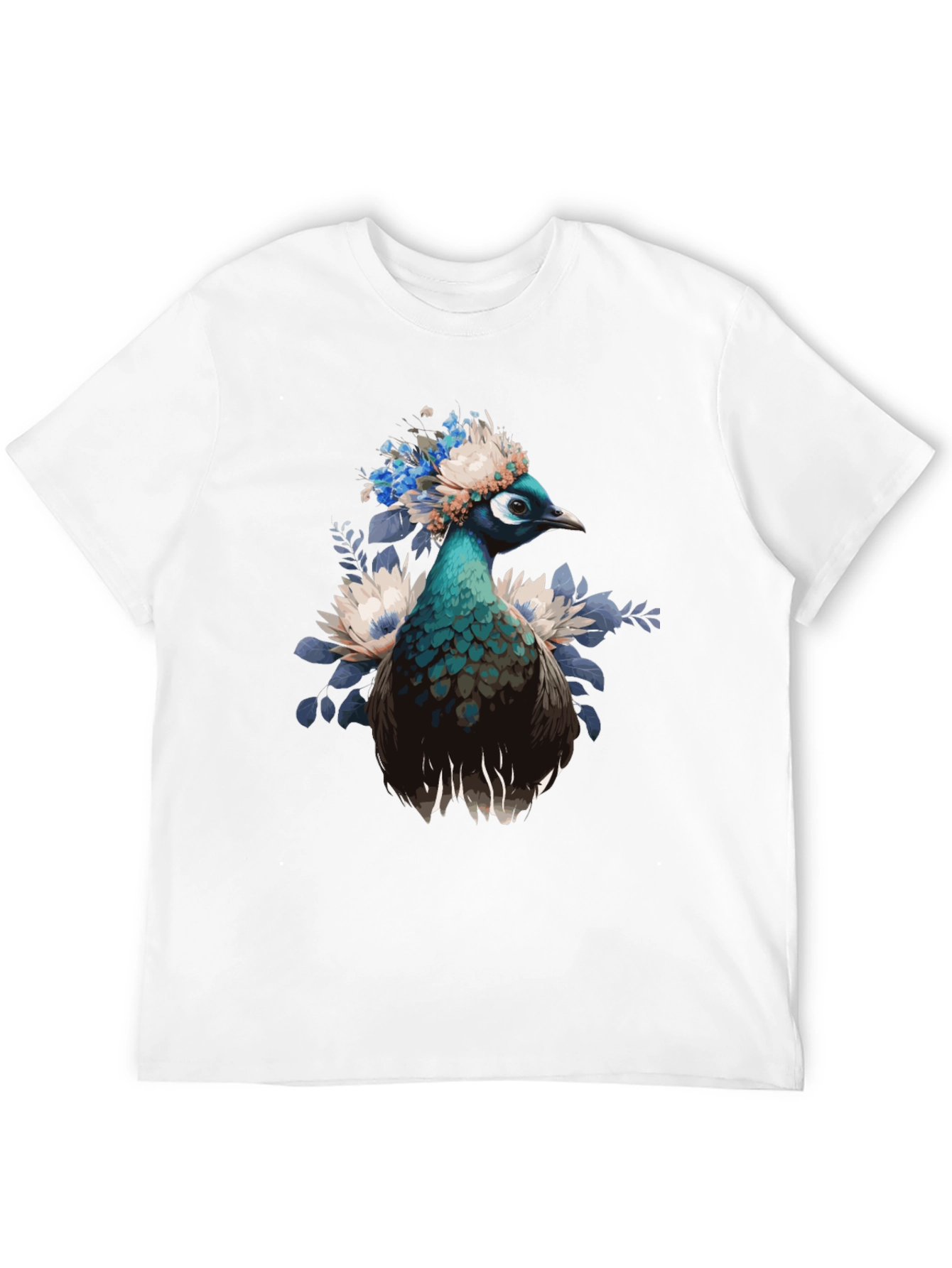 Peacock Floral Crown Graphic Tee