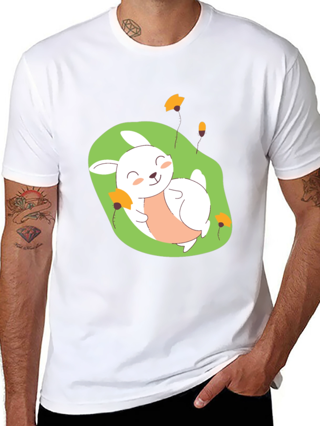 Cute Bunny Graphic T-Shirt - Soft Cotton Blend