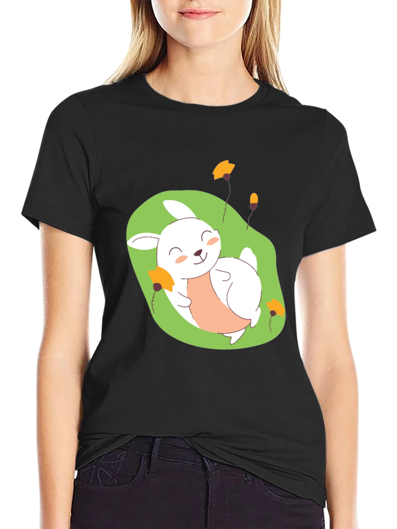 Cute Bunny Graphic T-Shirt - Soft Cotton Blend