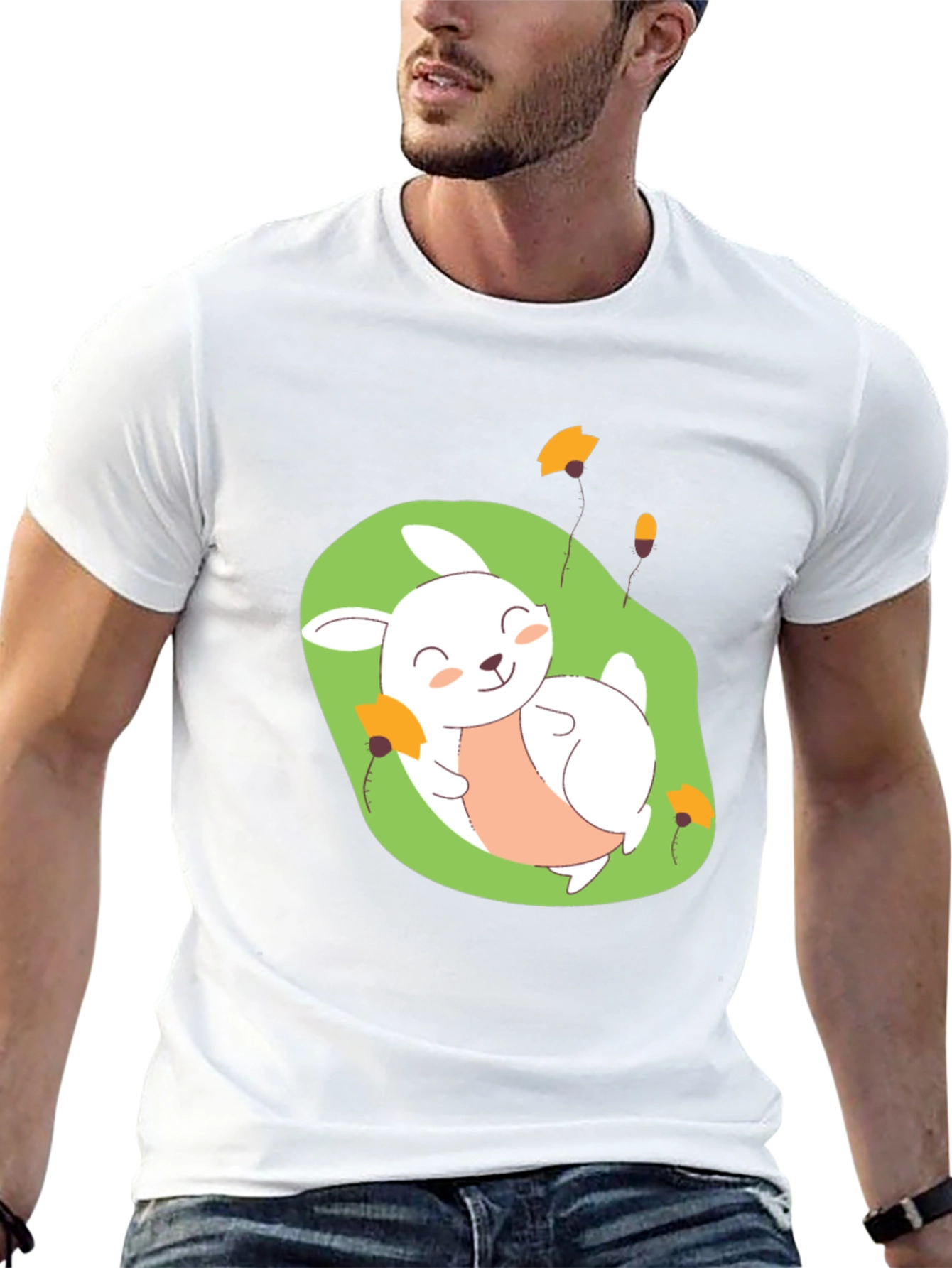 Cute Bunny Graphic T-Shirt - Soft Cotton Blend