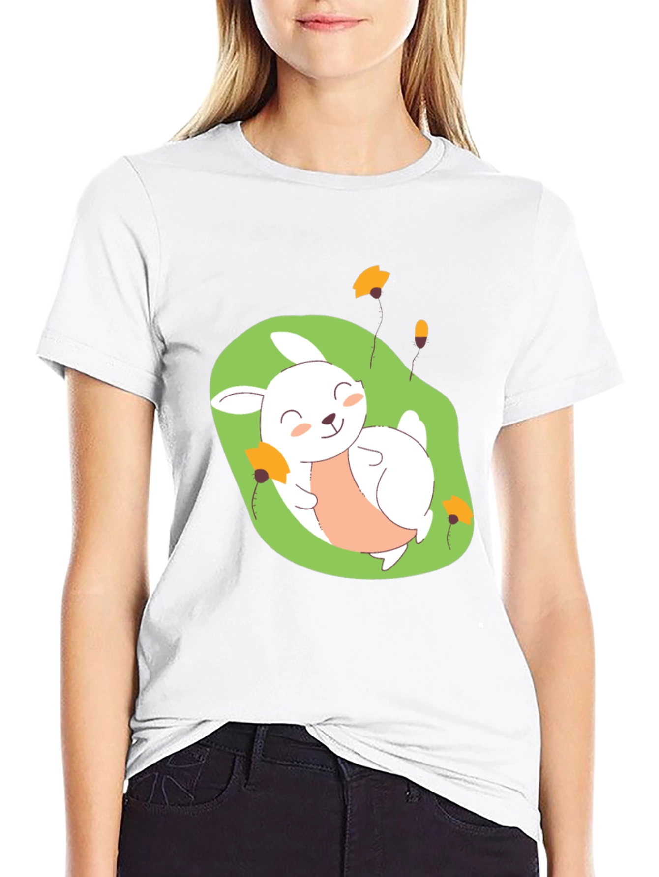 Cute Bunny Graphic T-Shirt - Soft Cotton Blend
