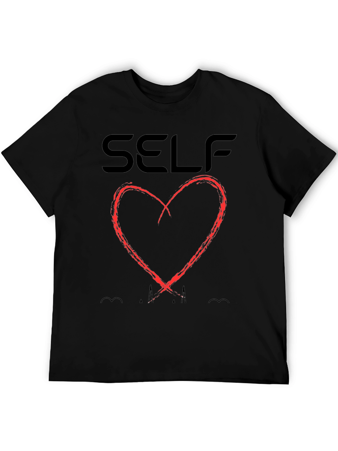 Self Love Black T-Shirt with Heart Design