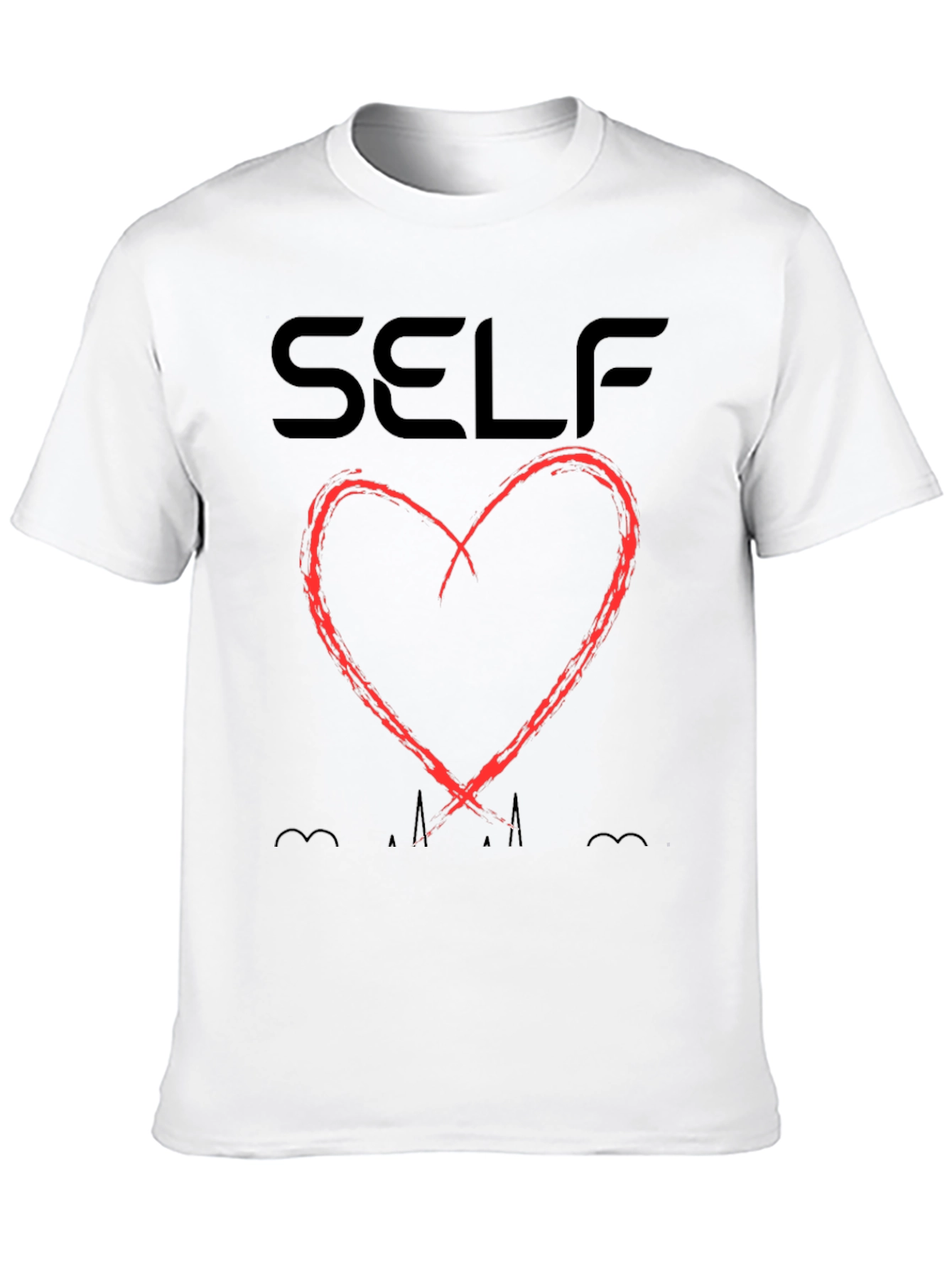Self Love Black T-Shirt with Heart Design