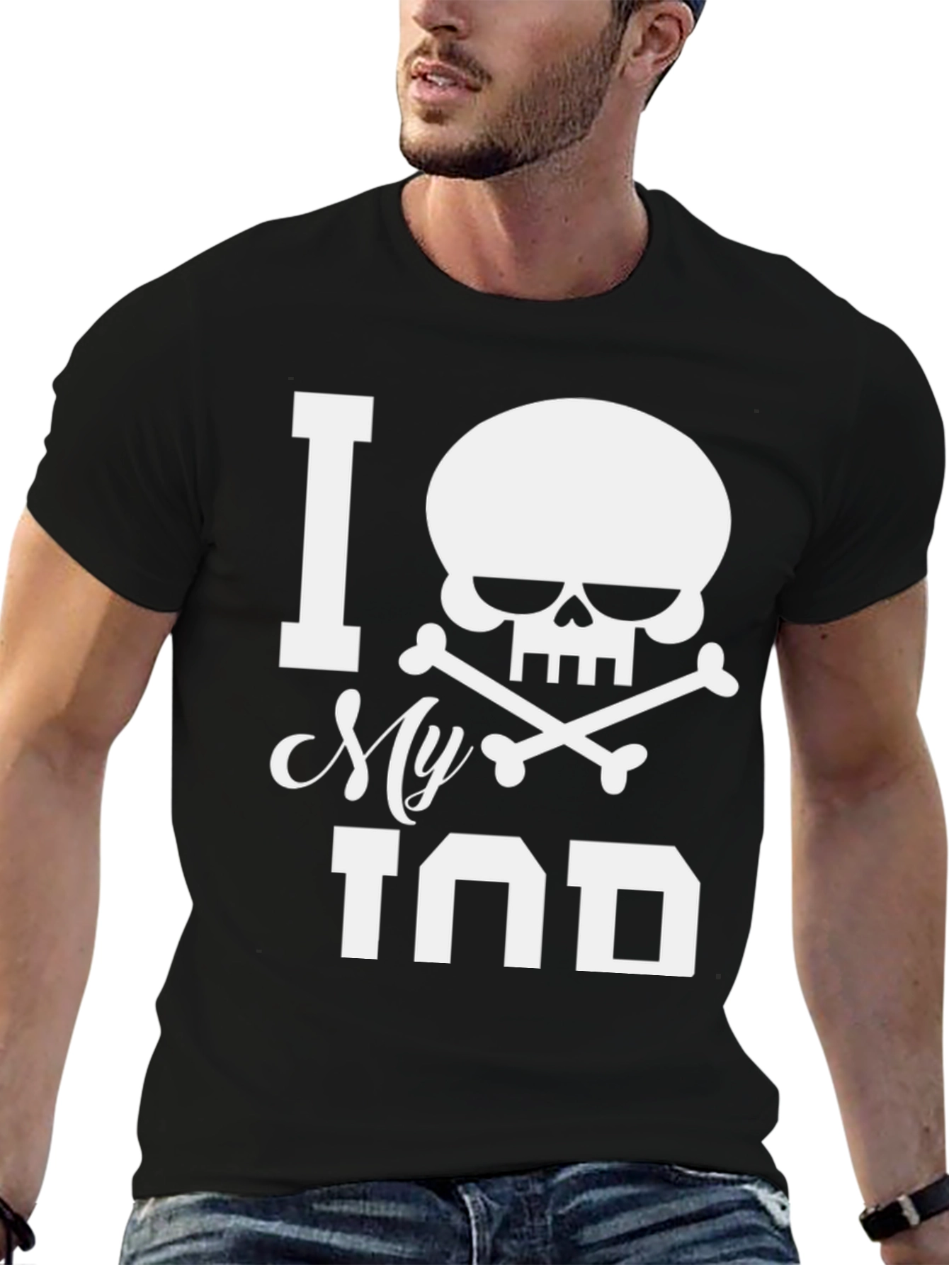 I Heart My Tind Skull & Crossbones Black T-Shirt
