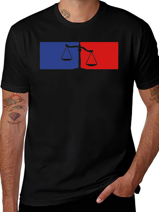 Justice Scales Tee - Law & Order Black T-Shirt