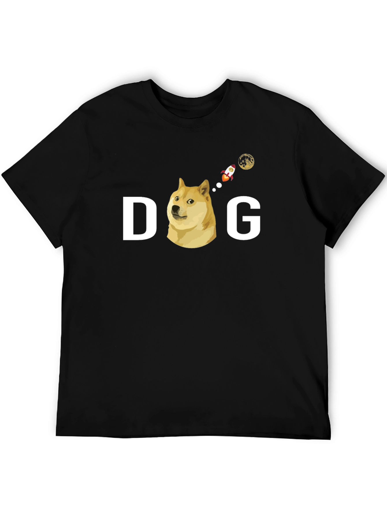 Doge To The Moon Black T-Shirt