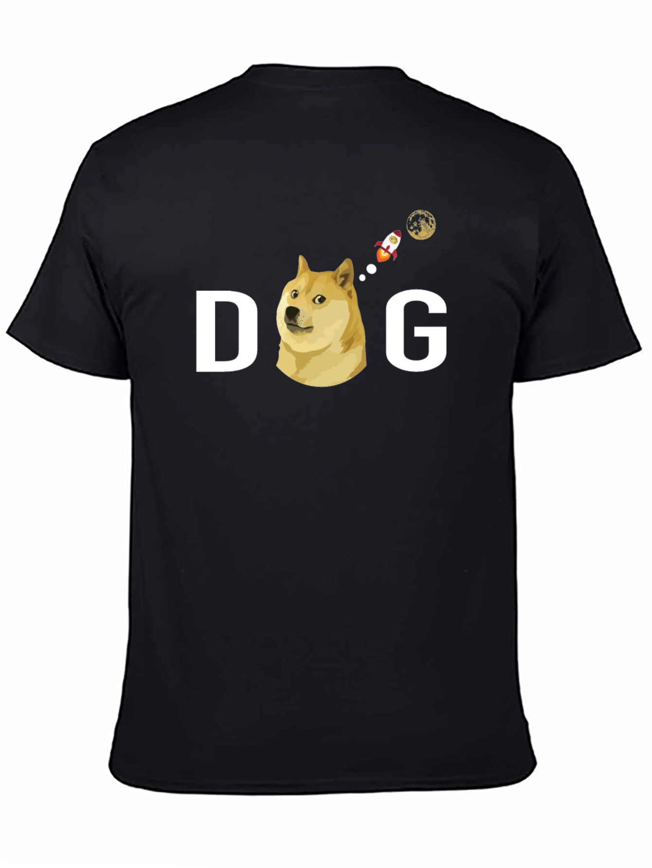 Doge To The Moon Black T-Shirt