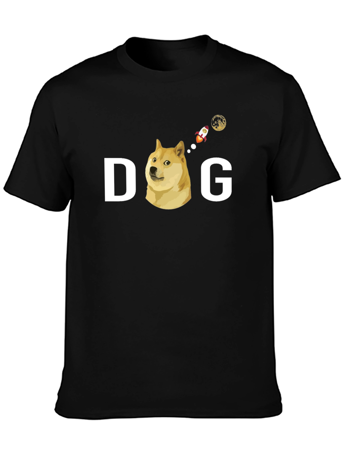 Doge To The Moon Black T-Shirt