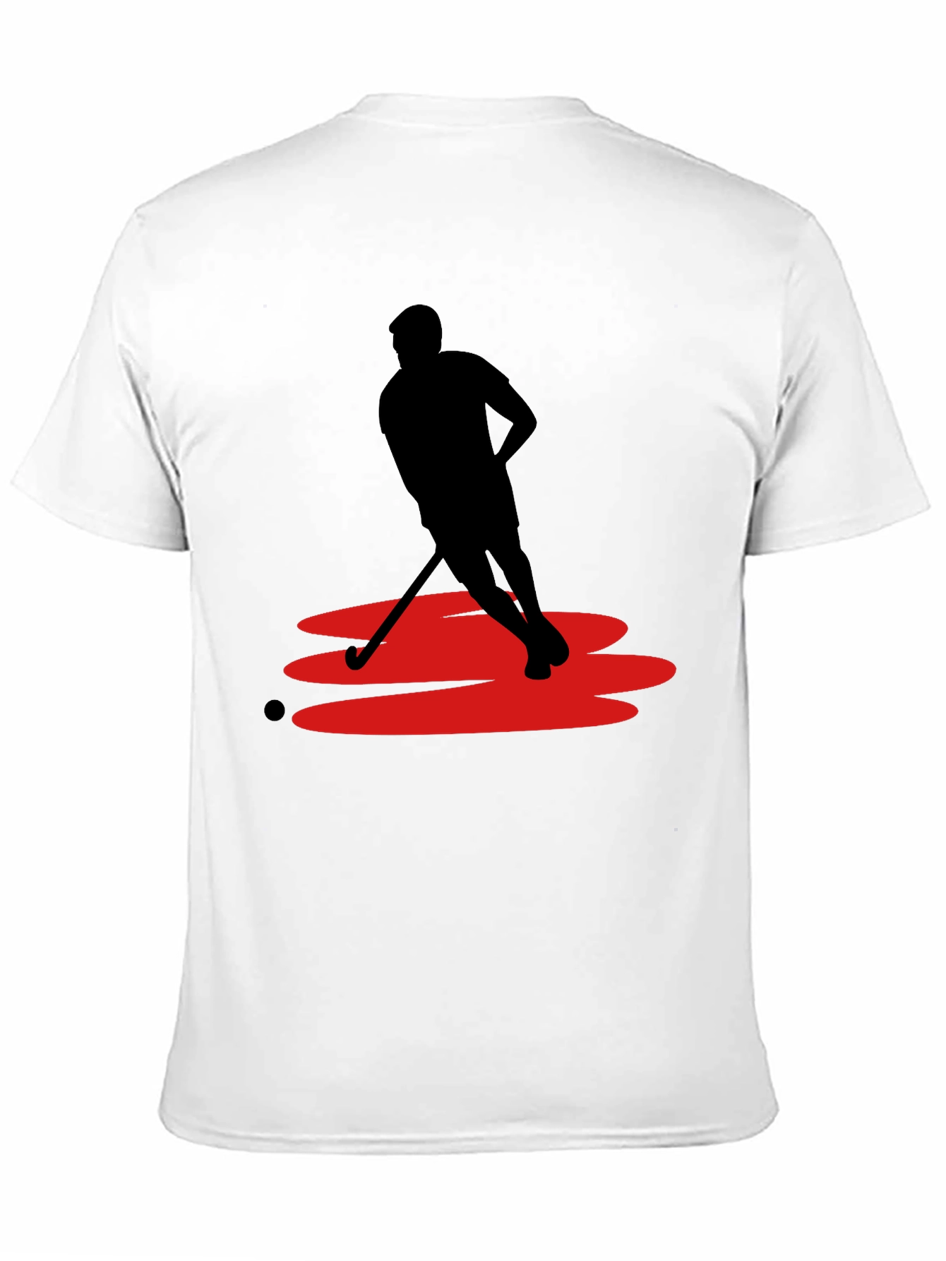 Hockey Player Graphic Tee - Black Cotton Blend