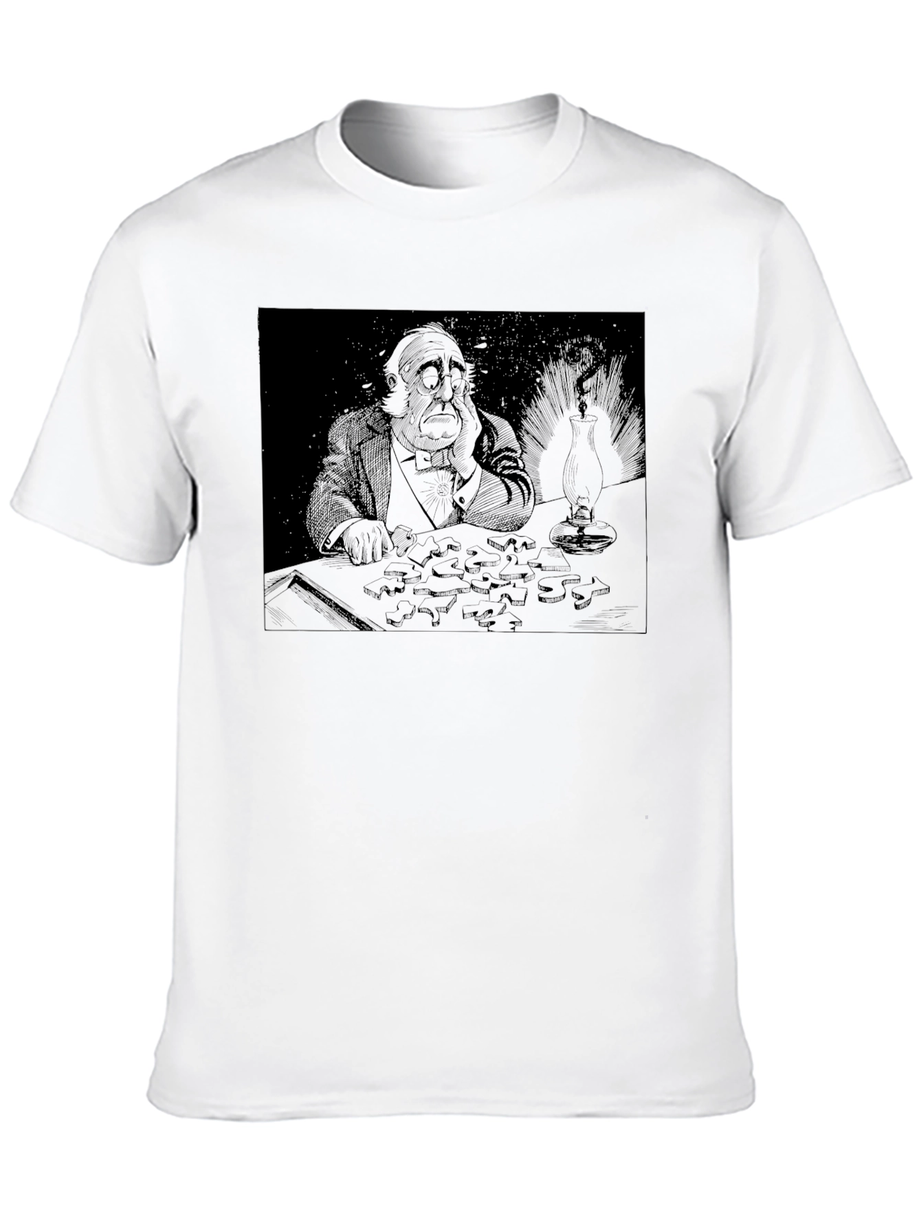 Contemplative Puzzle T-Shirt - Dark Humor Tee