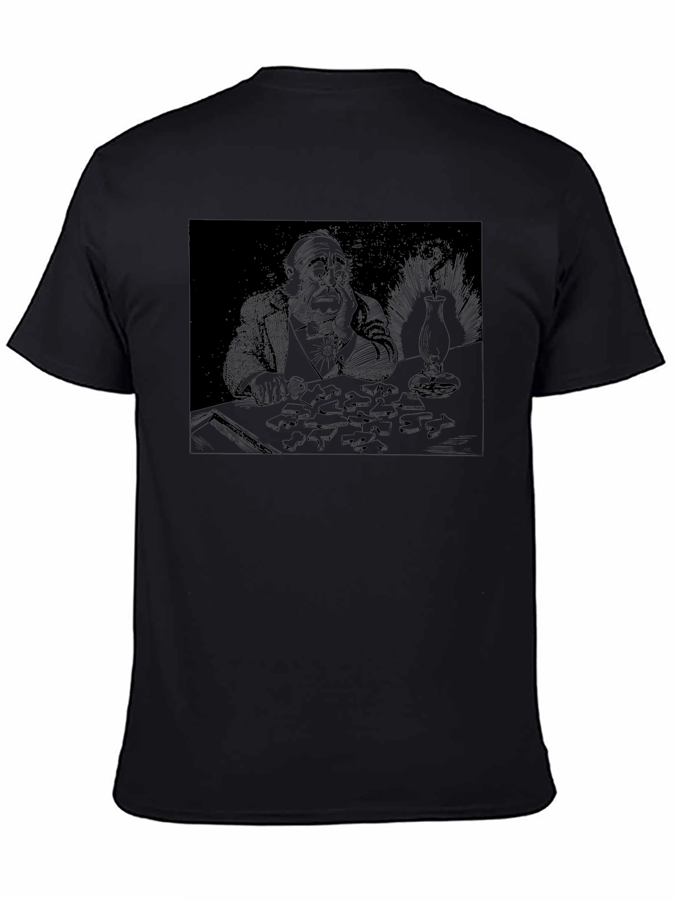 Contemplative Puzzle T-Shirt - Dark Humor Tee