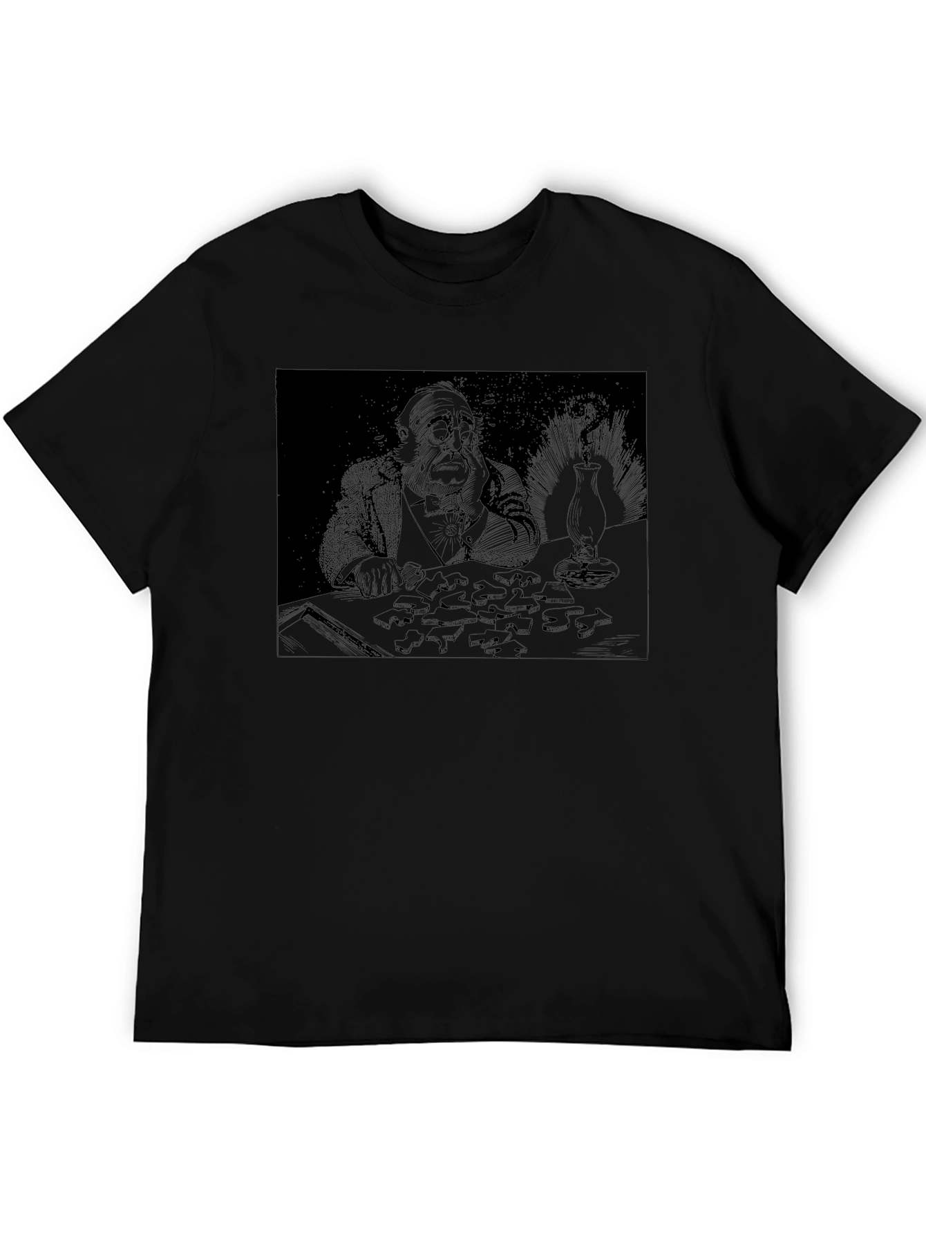 Contemplative Puzzle T-Shirt - Dark Humor Tee
