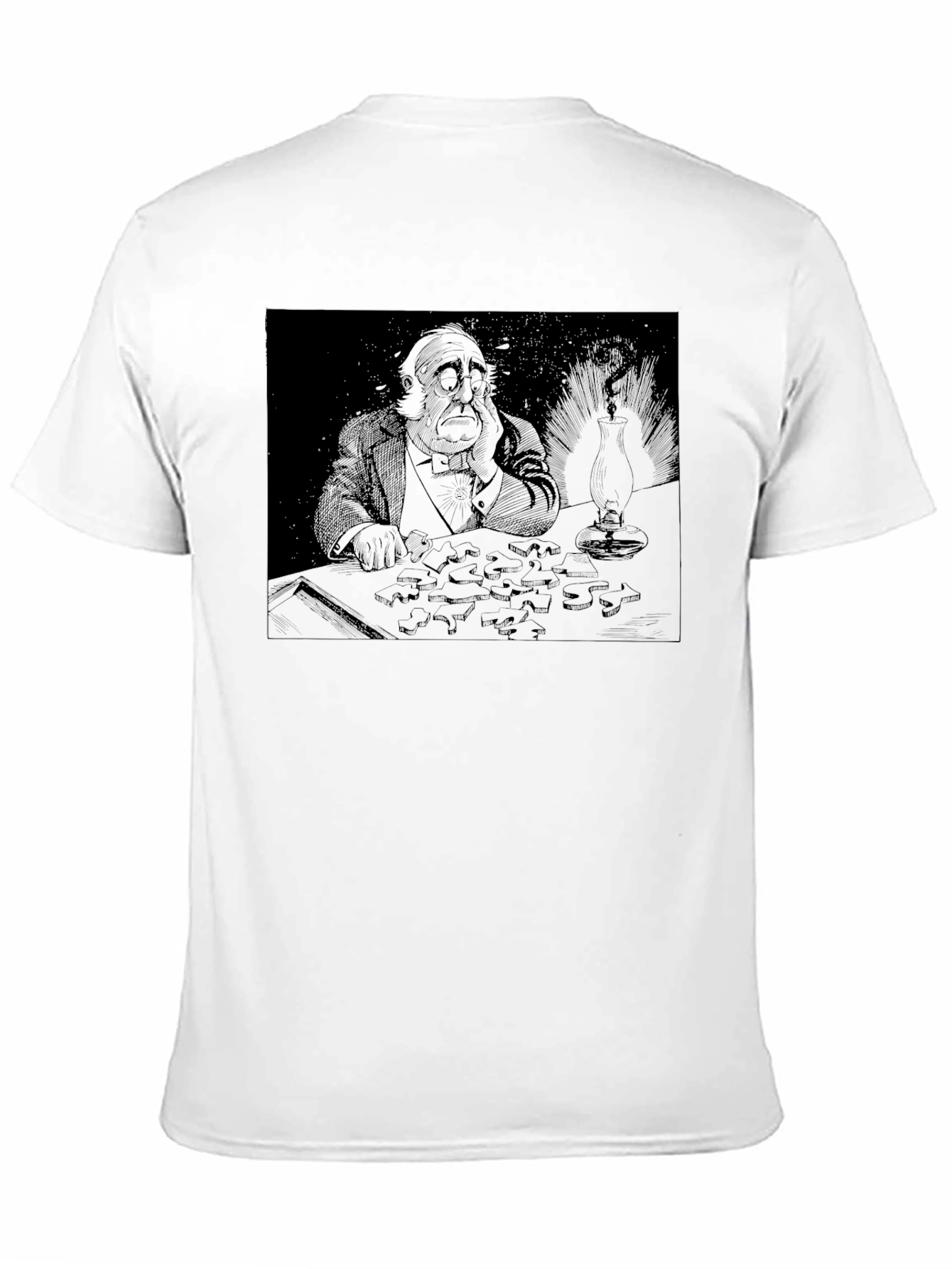Contemplative Puzzle T-Shirt - Dark Humor Tee