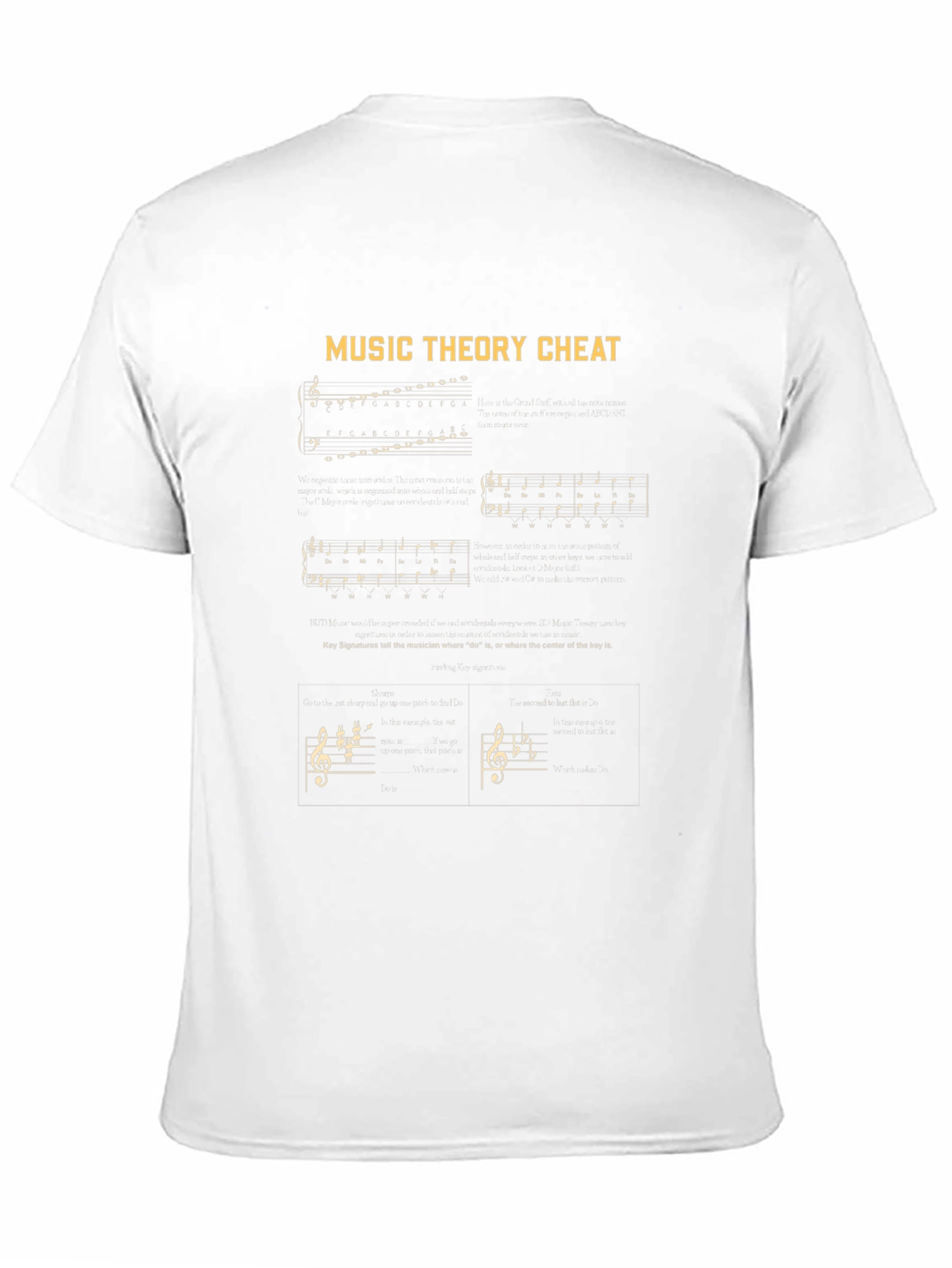 Music Theory Cheat Sheet Graphic T-Shirt