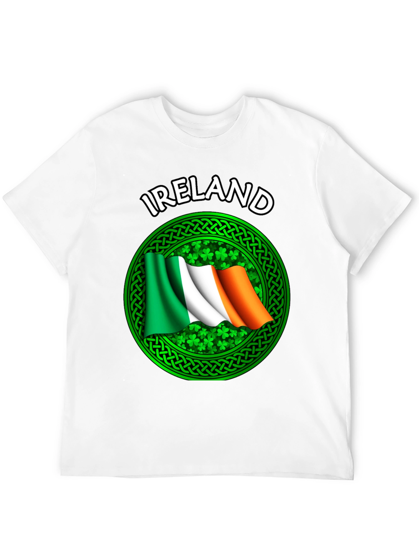 Ireland Flag T-Shirt - Shamrock Celtic Design
