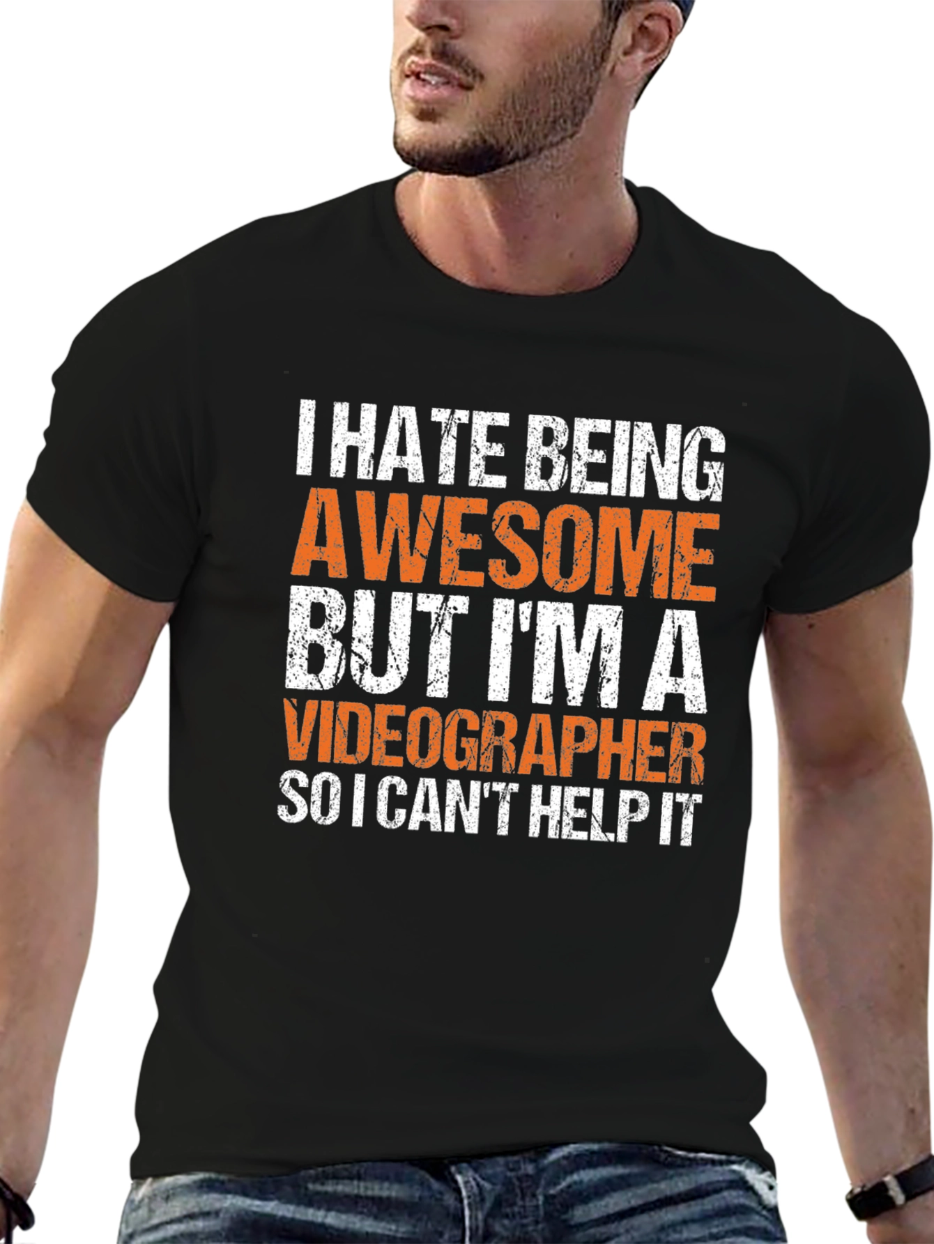 Awesome Videographer Graphic Tee - Black Cotton T-Shirt