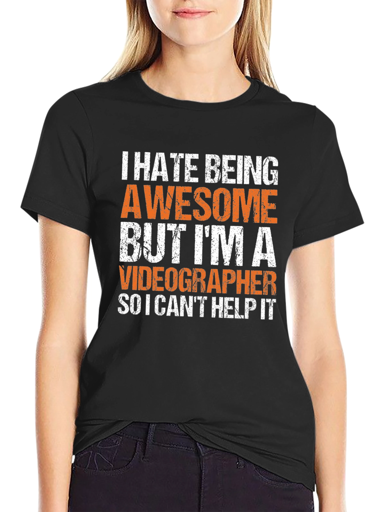 Awesome Videographer Graphic Tee - Black Cotton T-Shirt