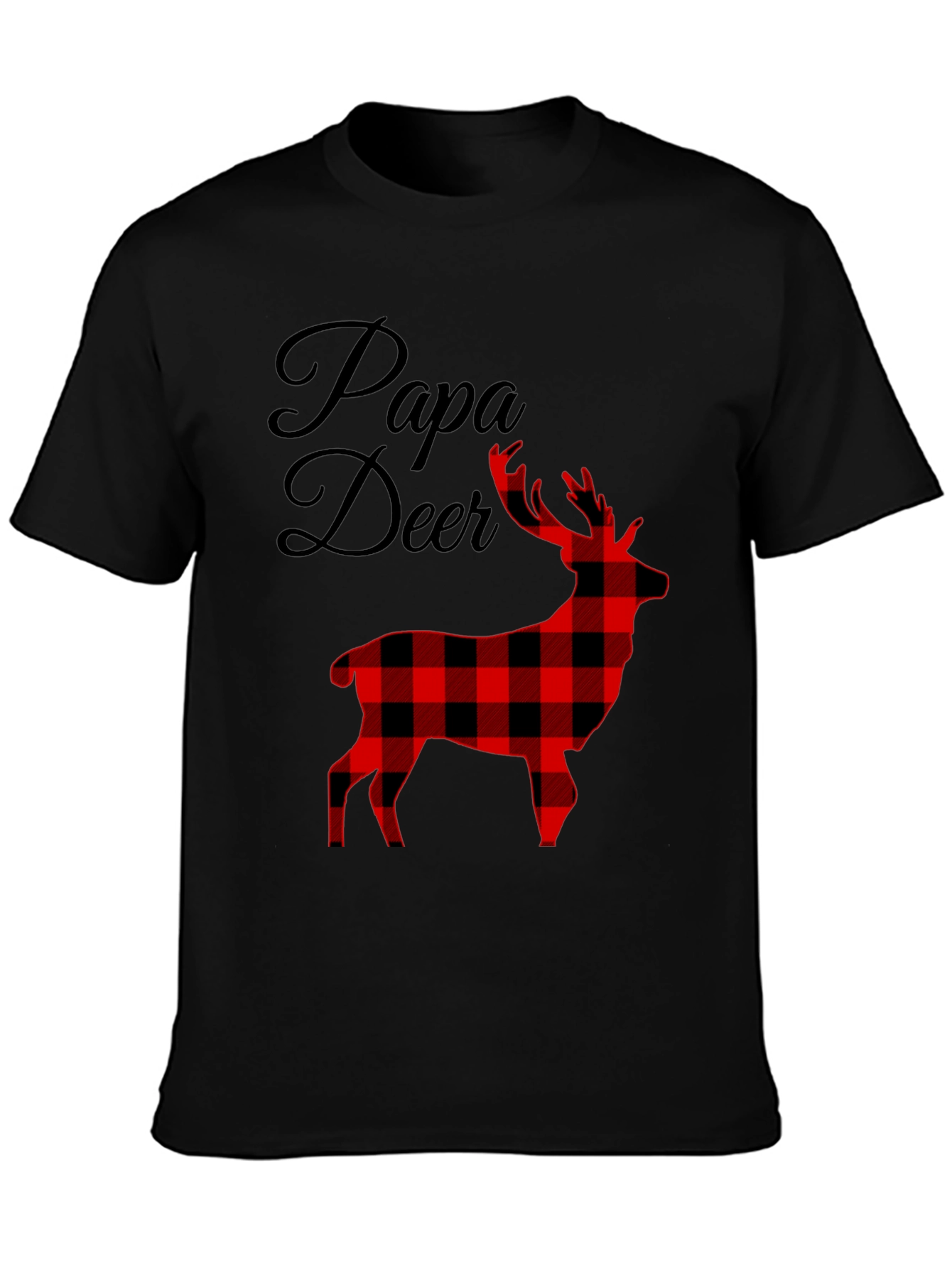 Papa Deer Plaid Graphic Tee