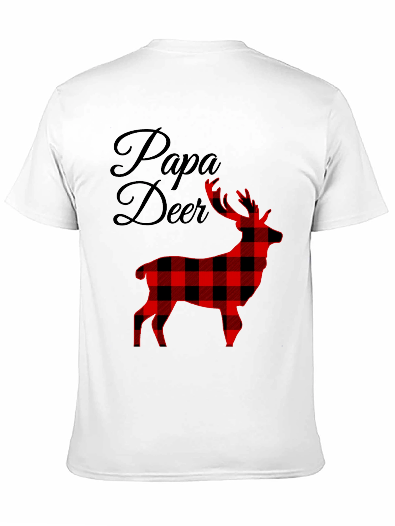 Papa Deer Plaid Graphic Tee