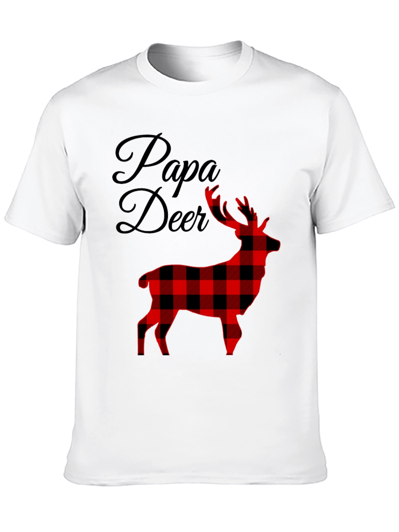 Papa Deer Plaid Graphic Tee