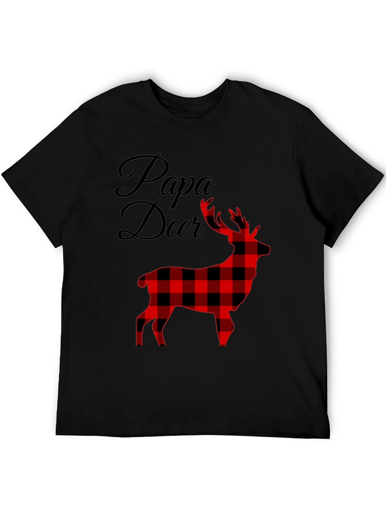 Papa Deer Plaid Graphic Tee