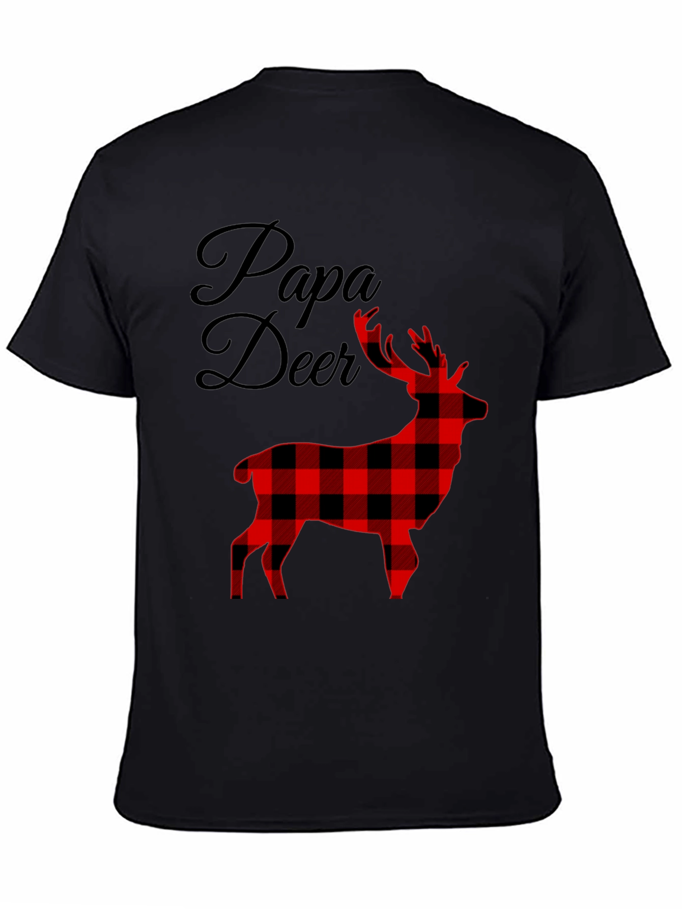 Papa Deer Plaid Graphic Tee