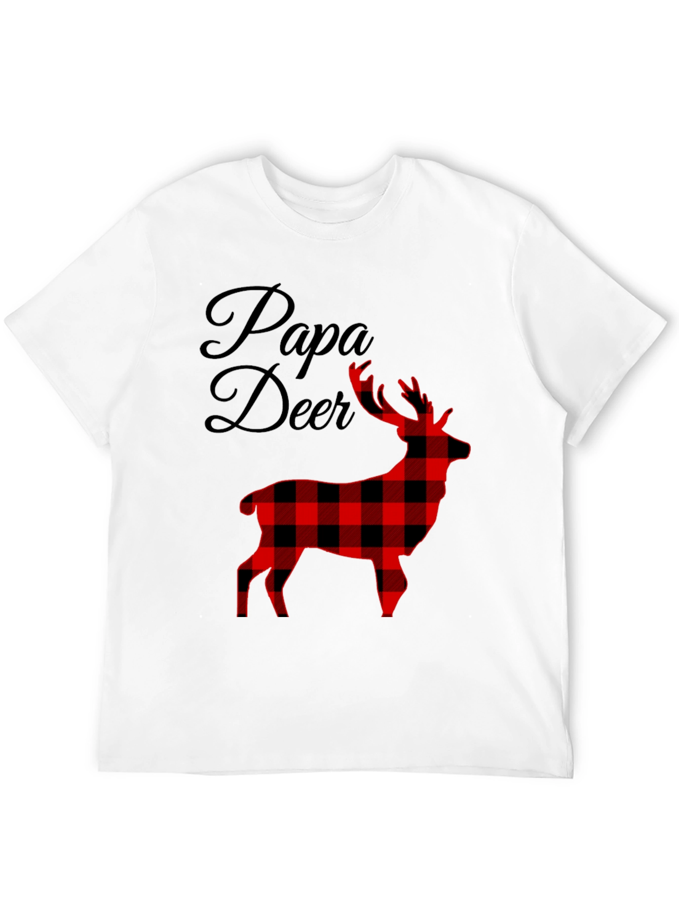 Papa Deer Plaid Graphic Tee