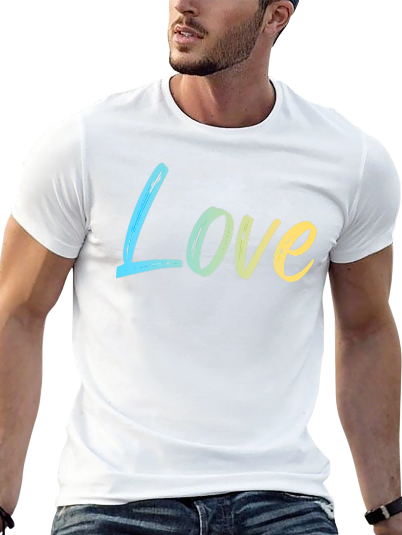 Love Gradient Tee - Soft Cotton Blend Casual Style