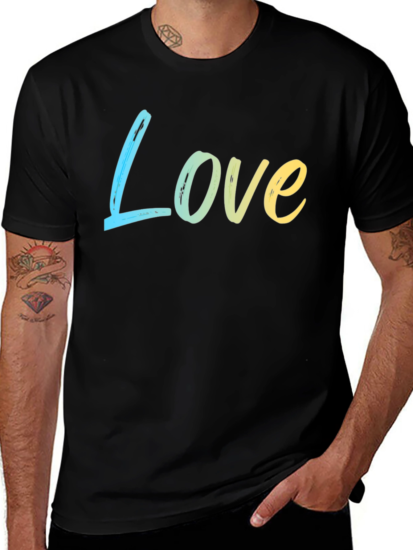 Love Gradient Tee - Soft Cotton Blend Casual Style