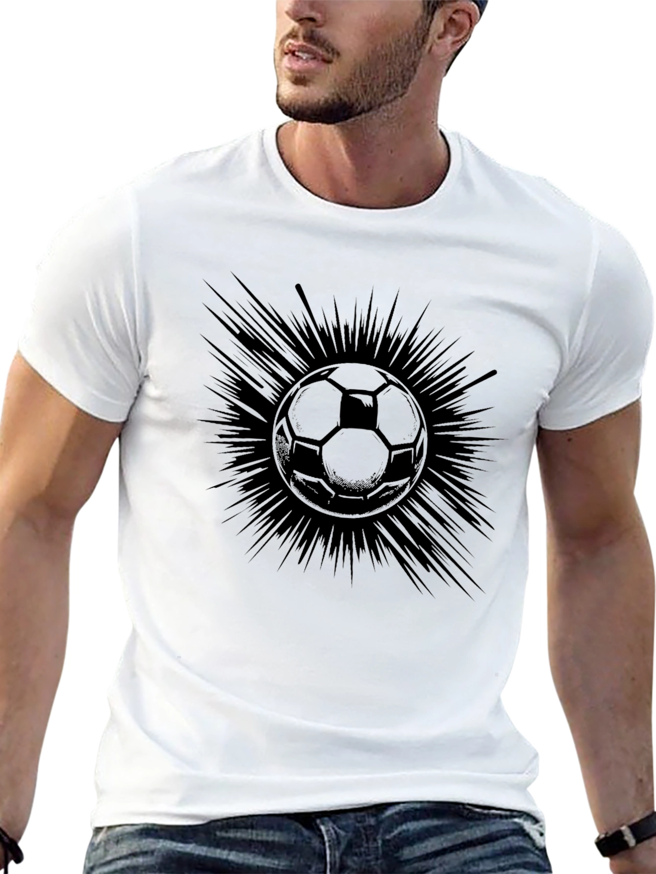 Soccer Ball Graphic Tee - Mens Black T-Shirt
