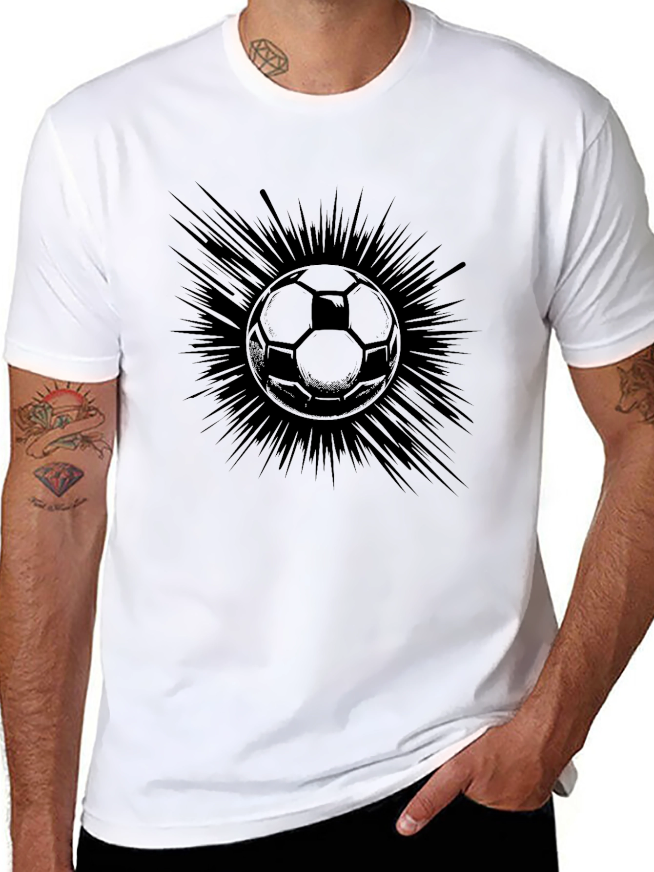 Soccer Ball Graphic Tee - Mens Black T-Shirt