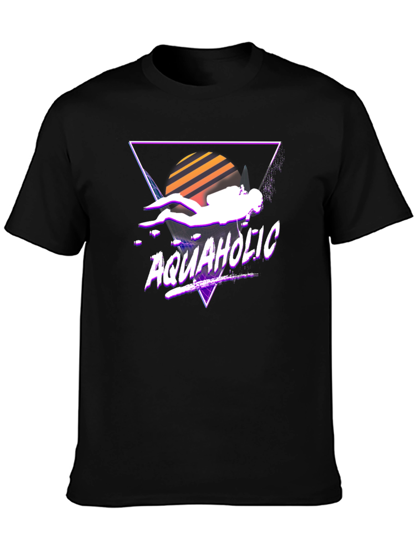 Aquaholic Scuba Diver Graphic Tee - Retro Style