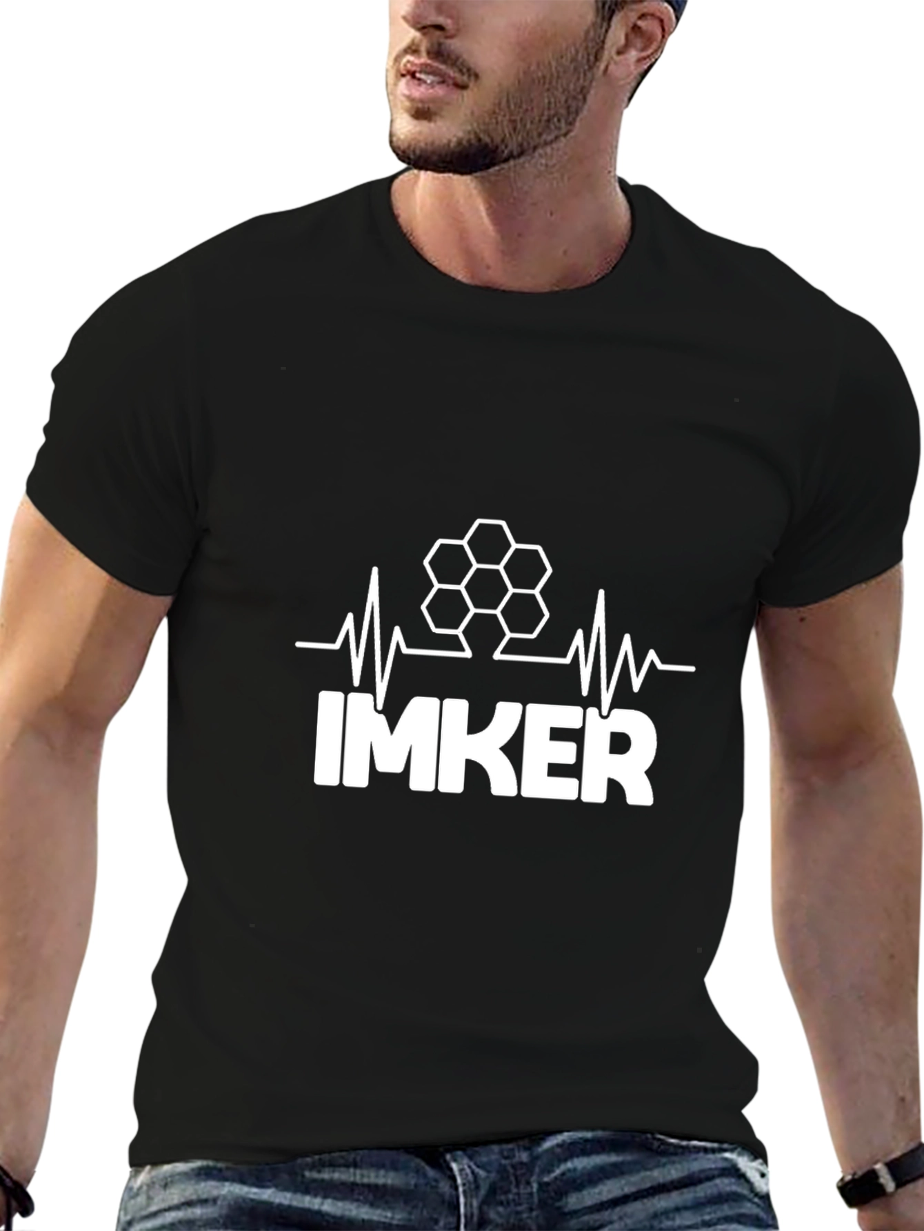 Imker Honeycomb Heartbeat T-Shirt - Beekeeper Tee