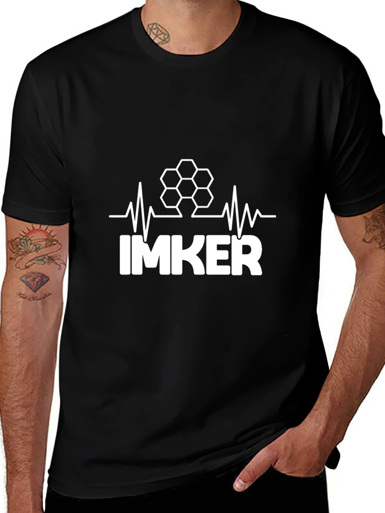 Imker Honeycomb Heartbeat T-Shirt - Beekeeper Tee