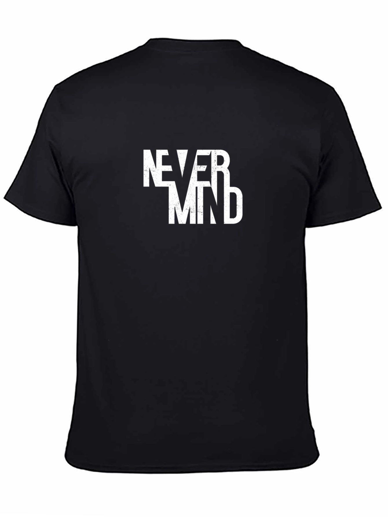 Never Mind Graphic Print Tee - Stylish Black T-Shirt