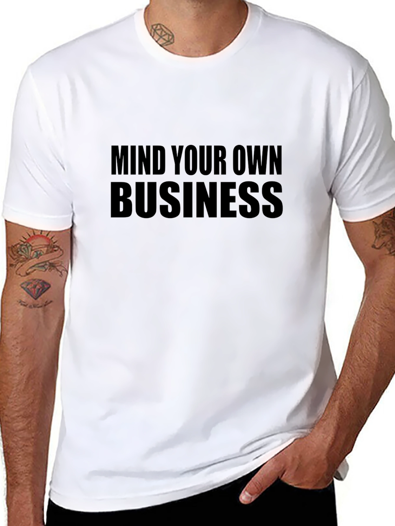 Mind Your Own Business Graphic Tee - Black