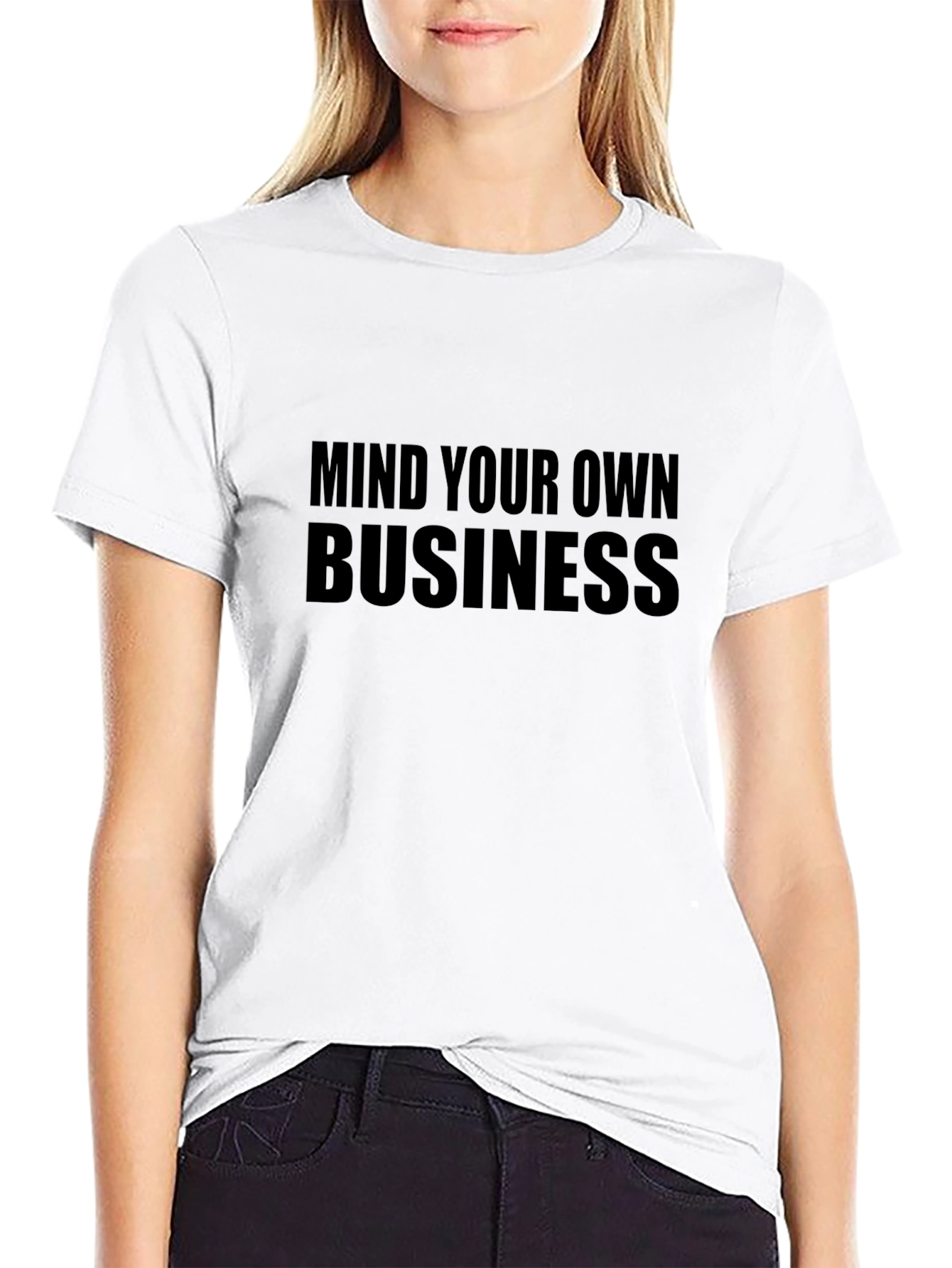 Mind Your Own Business Graphic Tee - Black