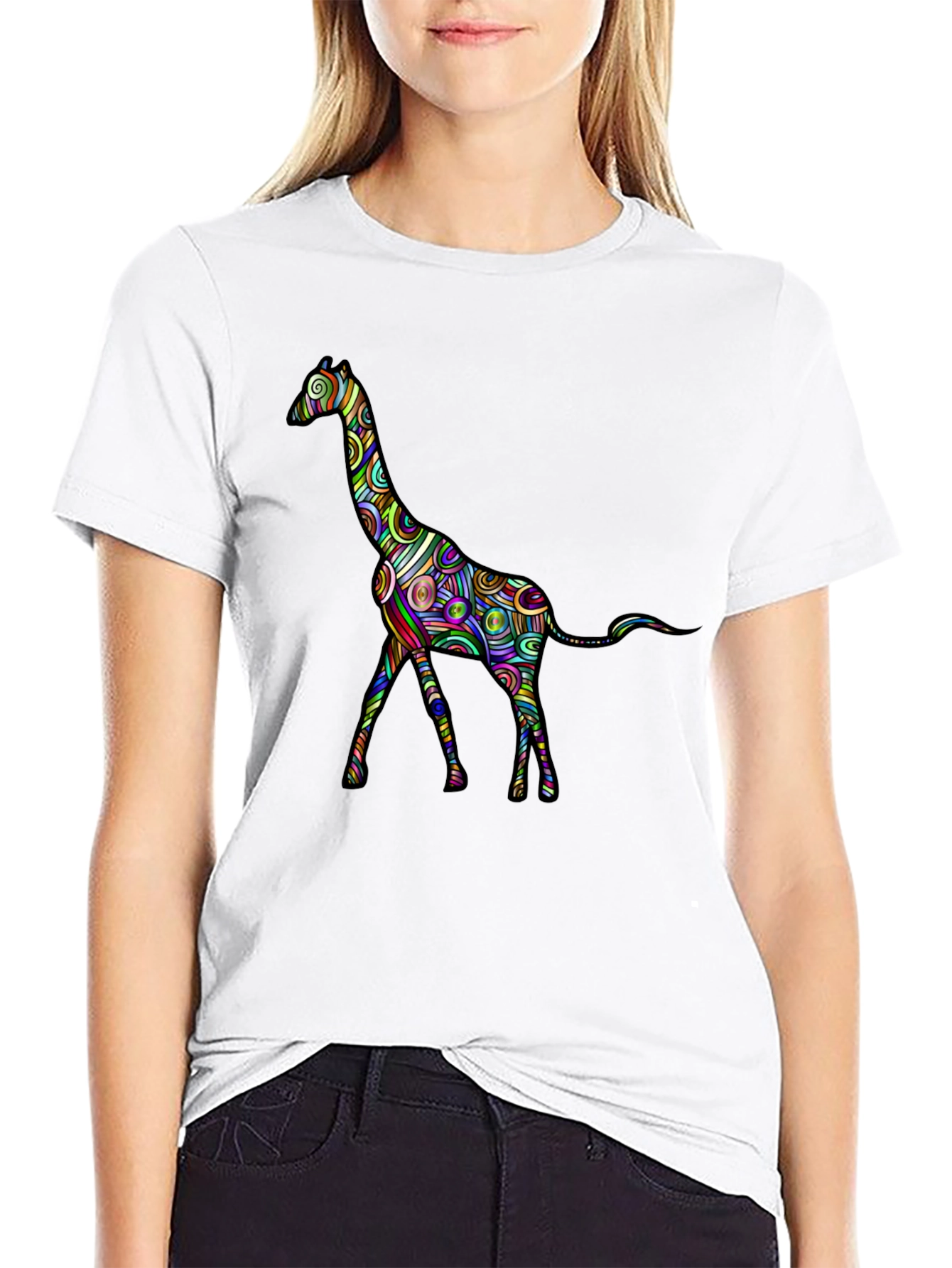 Psychedelic Giraffe Graphic T-Shirt