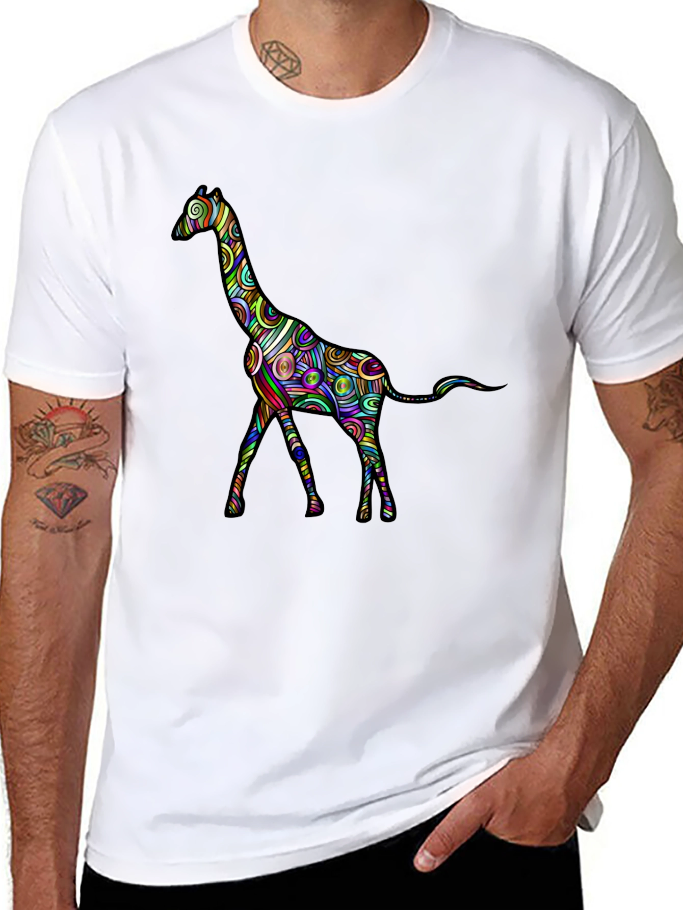 Psychedelic Giraffe Graphic T-Shirt